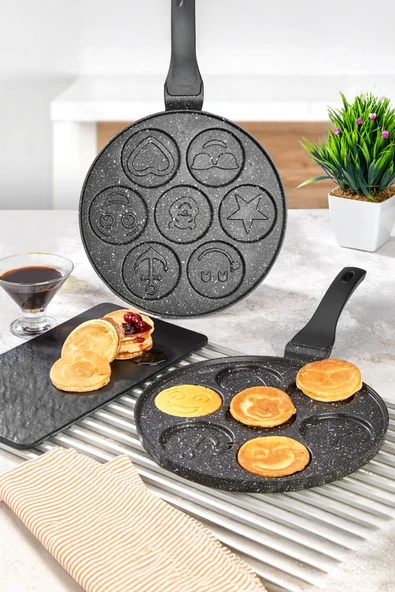 Polochef IPC-126 Döküm Yanmaz Yapışmaz Emojili Pankek Tava Krep Tavası 26 cm ürün görseli