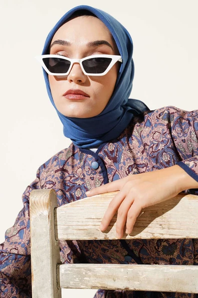 Basic Düz Kışlık Eşarp Mavi ürün görseli 1