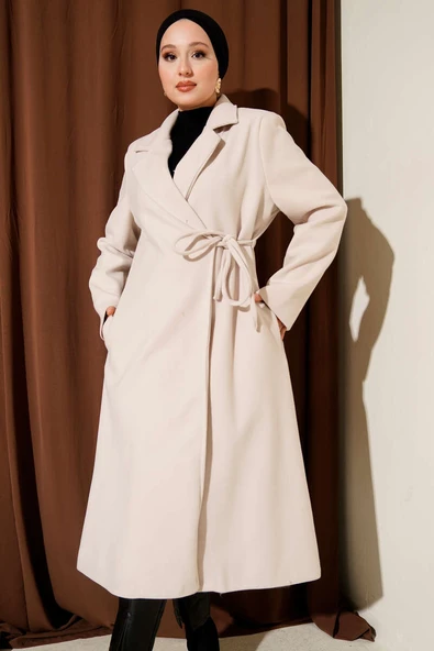 Yan Bağcıklı Kaşe Kaban Taş - Resim 2