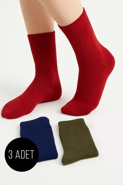 Kadın 3lü Yün Soket Çorap Asorti 2 ürün görseli 1