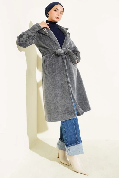 Goldfox Kol Ribanalı Kaban Gri - Resim 2