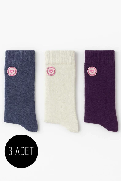 Kadın 3lü Yün Soket Çorap Asorti 1 ürün görseli
