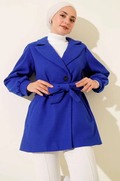 Balon Kol Kısa Kaşe Kaban Saks ürün görseli 1