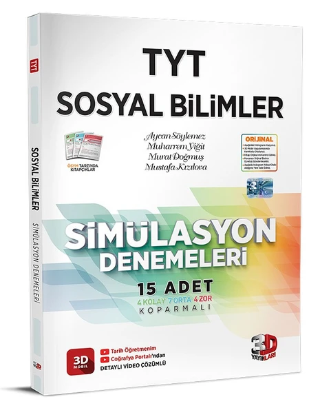 3D Yayınları Sınav Hazırlık TYT Simülasyon Denemeleri Sosyal Bilimler 2025 2026 Yeni Baskı Sezon ürün görseli