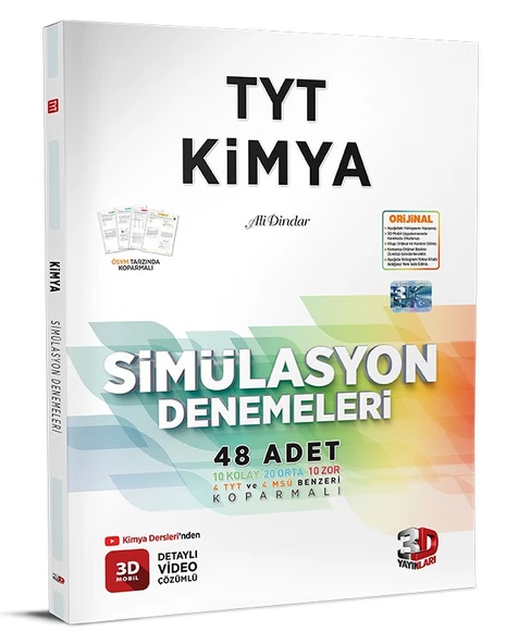 3D Yayınları Sınav Hazırlık TYT Kimya Simülasyon Denemeleri 2025 2026 Yeni Baskı Sezon ürün görseli