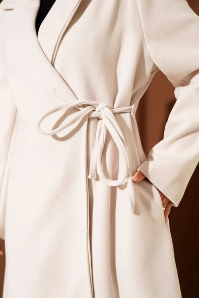 Yan Bağcıklı Kaşe Kaban Taş - Resim 4