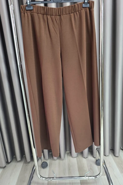 Kadın Giyim Büyük Beden Bol Paça Scuba Pantolon - Resim 4