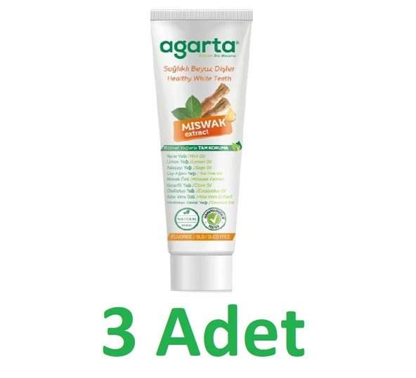 Agarta Diş Macunu Misvak Özlü 100ml x 3 adet