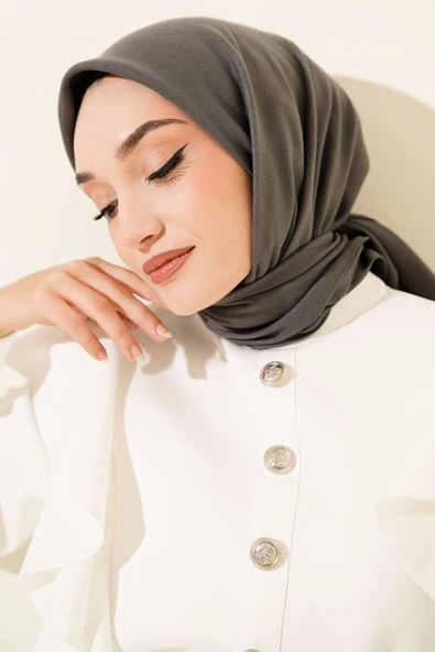 Basic Düz Kışlık Eşarp Füme ürün görseli 1