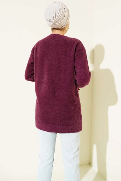 Yaka İncili Sakallı Tunik Mürdüm - Resim 3