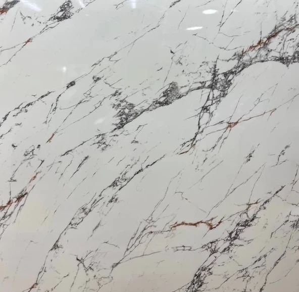 Beyaz Mermer Desenli Yapışkanlı Kaplama Kağıdı  Büyük Boy 5 Metre ürün görseli 1