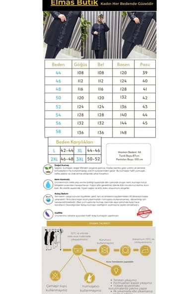 Kadın Tesettür Giyim Büyük Beden Kabartma Çiçekli Krep İkili Takım - Resim 4