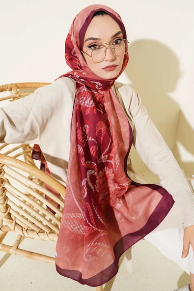 Piksel Paisley Desen Şal Kiremit ürün görseli 1