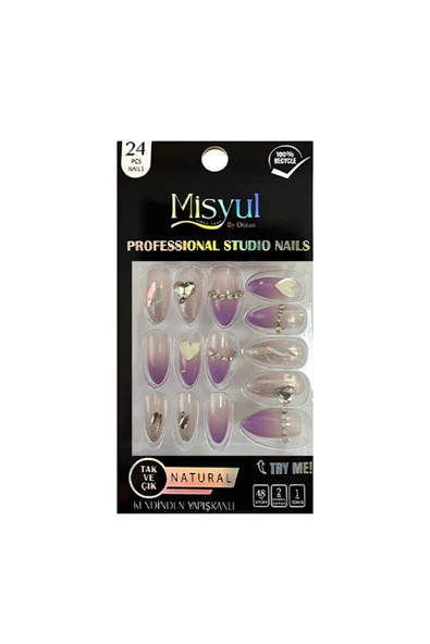 Misyul Takma Tırnak Tak Ve Çık, Sticker Yapıştırıcı, Portakal Çubuğu, Törpü Set ürün görseli