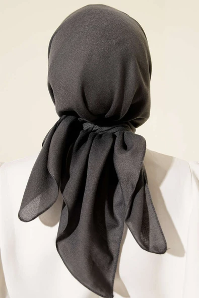 Basic Düz Kışlık Eşarp Füme - Resim 3