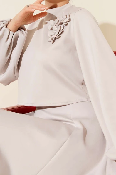 Gül İşlemeli Etekli İkili Takım Taş - Resim 4