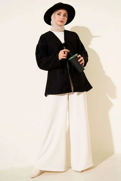 İp Bağlama Detaylı Ceket Siyah - Resim 2