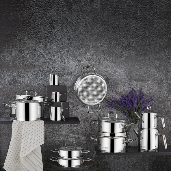 Aryıldız Vento Prestige Çizgili İdeal Çelik Çeyiz Seti-20 Parça ürün görseli