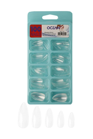 Ocean 132 - 100'lü Kutulu Badem Protez Takma Tırnak - Resim 2