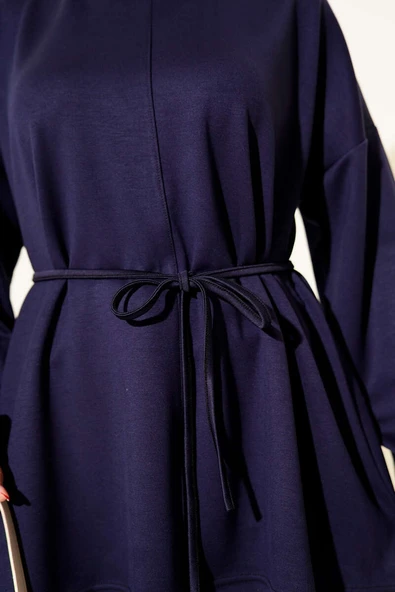 Bisiklet Yaka İp Kuşaklı Tunik Parlement - Resim 4