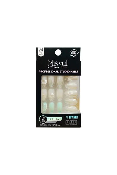 Misyul Takma Tırnak Tak Ve Çık, Sticker Yapıştırıcı, Portakal Çubuğu, Törpü Set ürün görseli