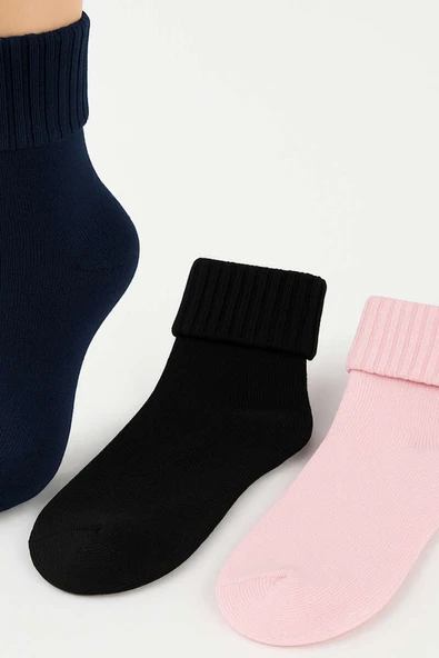 Kadın 3lü Bot Çorabı Asorti 3 - Resim 2