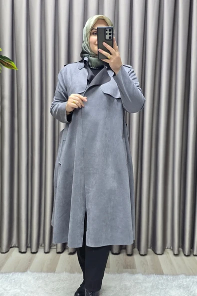 Kadın Tesettür Giyim Büyük Beden Süet Kap ürün görseli 1
