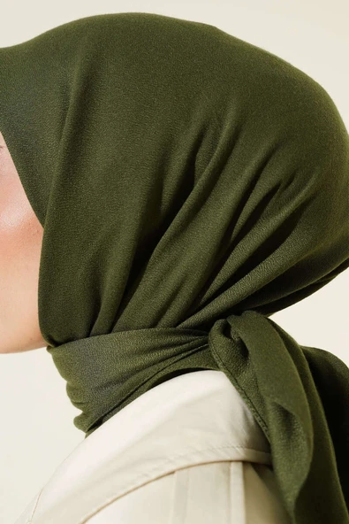 Basic Düz Kışlık Eşarp Haki - Resim 4