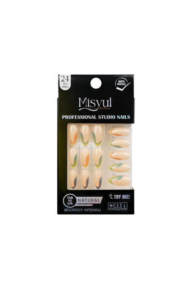 Misyul Takma Tırnak Tak Ve Çık, Sticker Yapıştırıcı, Portakal Çubuğu, Törpü Set ürün görseli