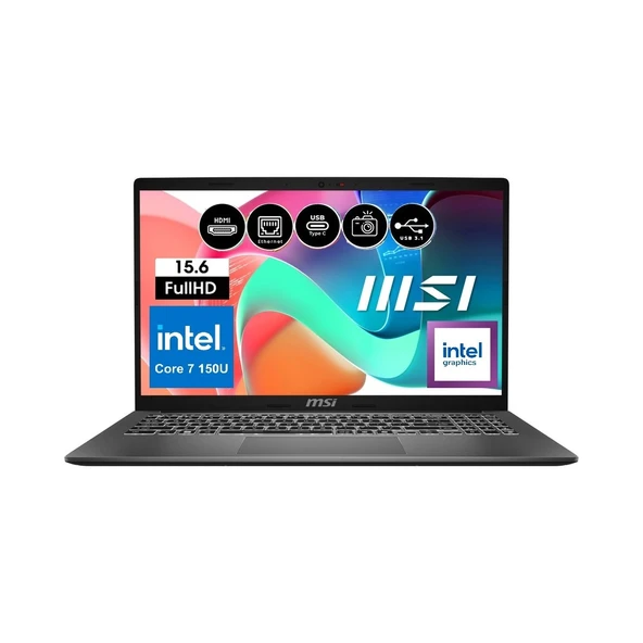 Msı Modern 15 F1MG-632XTR Intel Core 7 150U 32GB 1tb SSD Freedos 15.6" Fhd Taşınabilir Bilgisayar Snertech Çanta - Resim 2