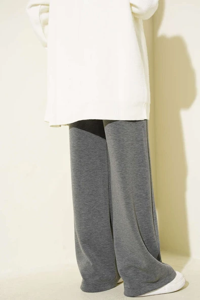 Beli Lastik Detaylı Çımalı Pantolon Füme - Resim 3