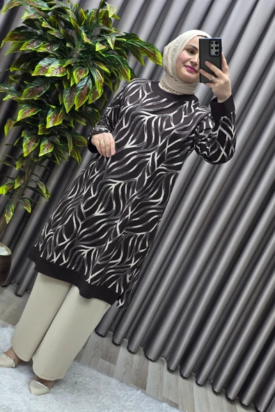 Kadın Tesettür Giyim Büyük Beden Trend Simli Tunik ürün görseli