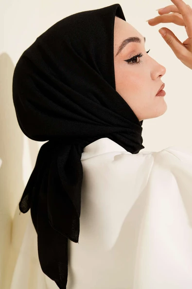 Basic Düz Kışlık Eşarp Siyah ürün görseli 1