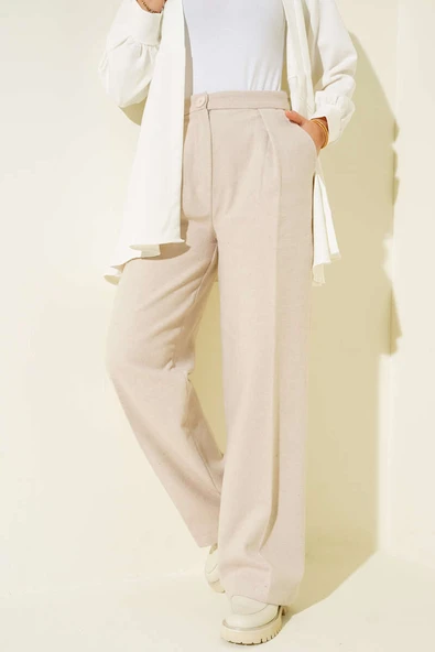 Palazzo Kaşe Pantolon Bej - 2