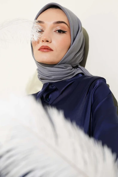 Basic Düz Kışlık Eşarp Gri ürün görseli 1