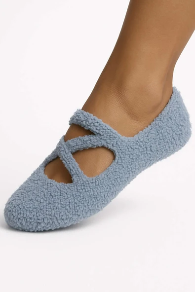 Kadın Peluş Pilates Patik Gri ürün görseli