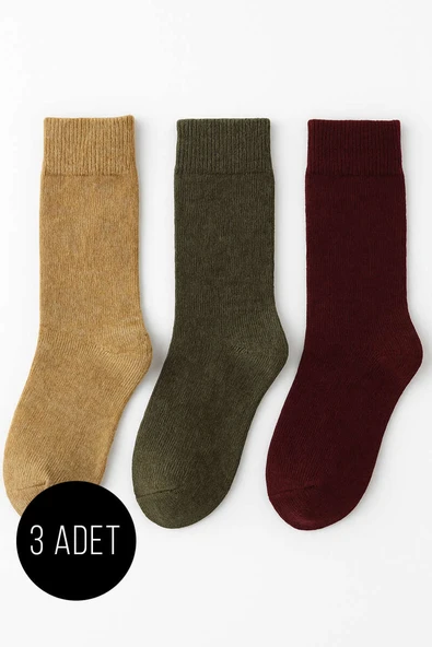 Kadın 3lü Yün Soket Çorap Asorti 4 ürün görseli 1