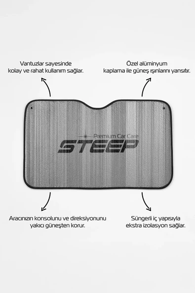 STEEP Güneşlik Universal 130x60 Cm Uzunluk 3mm Kalınlık - Resim 2
