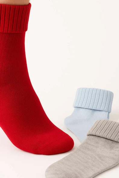 Kadın 3lü Bot Çorabı Asorti 4 - Resim 2