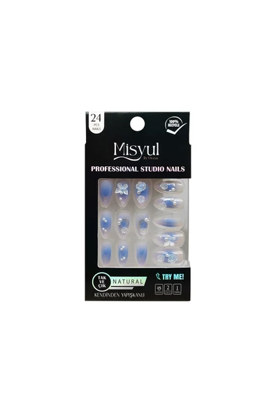 Misyul Takma Tırnak Tak Ve Çık, Sticker Yapıştırıcı, Portakal Çubuğu, Törpü Set ürün görseli