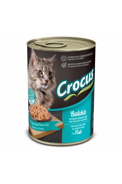 Crocus YETİŞKİN KEDİ BALIKLI YAŞ MAMA 400G Skt:09/2026 ürün görseli