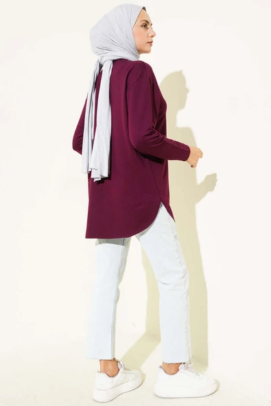 Basic Alt Dikişsiz Tunik Mürdüm - Resim 3