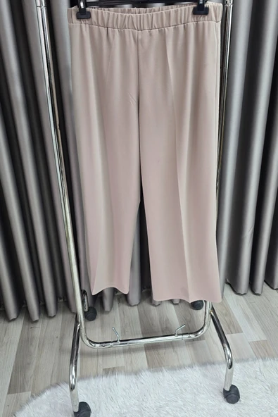 Kadın Giyim Büyük Beden Bol Paça Scuba Pantolon - Resim 2