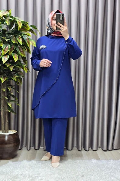 Kadın Tesettür Giyim Büyük Beden Çağla Krep İkili Takım ürün görseli 1