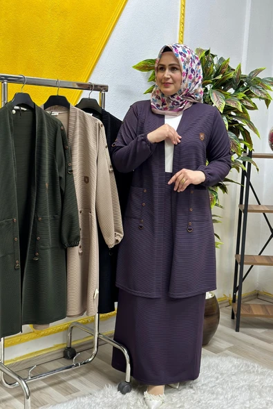 Kadın Büyük Beden Ottoman Cepli Çelik Hırka ürün görseli