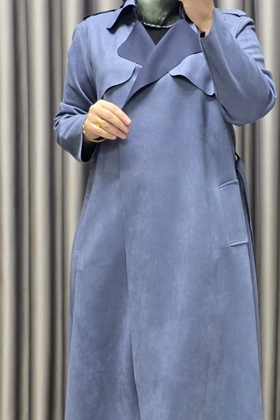 Kadın Tesettür Giyim Büyük Beden Süet Kap - Resim 8