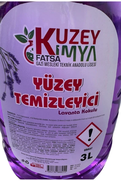 KUZEY KİMYA Lavanta Kokulu Yüzey Temizleyici 3L - Resim 4