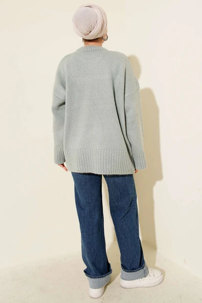 Basic Oversize Triko Tunik Mint - 3