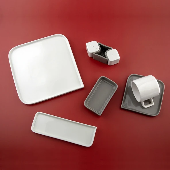 Jumbo Quadro White 27 Parça 6 Kişilik Kahvaltı/Servis Takımı ürün görseli 1