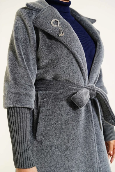 Goldfox Kol Ribanalı Kaban Gri - Resim 4